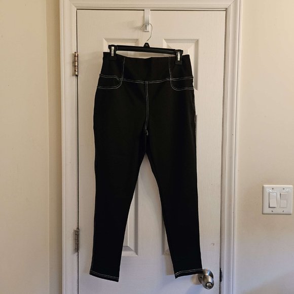 High Rise Stretchy Jeggings w/2 back pockets & white stitching VOOVEEYA XL Curvy - Picture 1 of 11